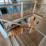 photo of staircase with focus on railings.